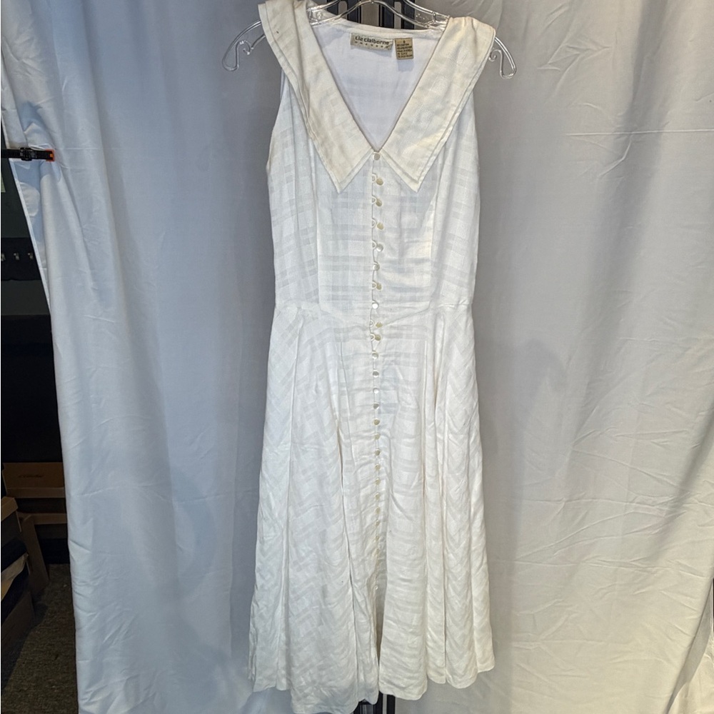 Liz Claiborne‎ White Sleeveless Midi Dress (Vintage)
